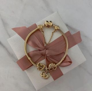 SALE! Pandora gold bracelet and charms set