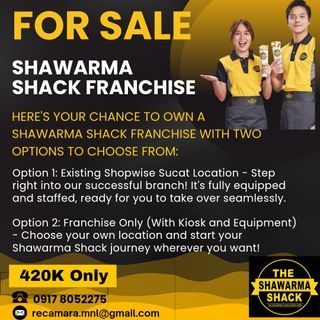 RUSH SALE! 300K ALL IN! SHAWARMA SHACK FRANCHISE for SALE