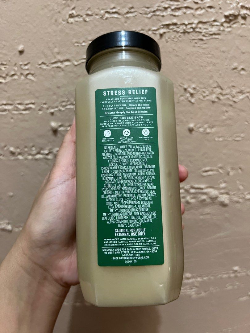 Stress Relief Luxe Bubble Bath by Bath & Body Works (Category: Bath) located in Cavite. Submitted by laliswagg (Listing ID 1300169762, Image 3). Description: ❤️ORIGINAL BATH & BODY WORKS ❤️Original Price $16.50 or 907 php ❤️Direct shipping lalamove, grab, lbc, gogoexpress ❤️Location Dasmariñas.