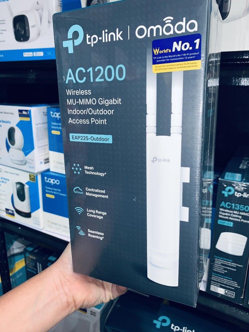 TP-Link EAP225 Outdoor AC1200 Wireless MU-MIMO Gigabit Access Point (Category: Networking) located in Makati City. Submitted by techubstoreandaccessories (Listing ID 1300253044, Image 2). Description: TP-Link EAP225 Outdoor AC1200 Wireless MU-MIMO Gigabit Access Point Ready for Pick Up / Delivery ‼️ 📌 DETAILS: ✅Actual Picture Posted. ✅BRAND NEW & ORIGINAL. ✅7 Days Replacement for Factory Defects and 1year Warranty. (Terms and conditions apply) -