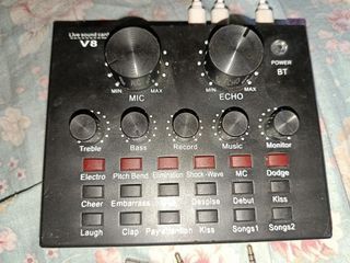 V8 SOUND CARD SOUND EFFECTS BOARD WITH  AUDIO MIXER FOR STREAMING