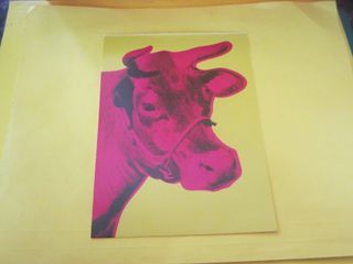 Vintage Postcard Andy Warhol  Foundation Original Pop Art  COW IN MAGENTA COLOR - 6.5 " X 5" , new