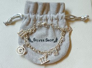 Vintage Roman Numerals Sterling Silver Bracelet (Japan)