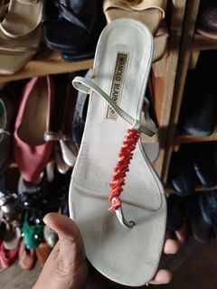white manolo Blahnik sandal