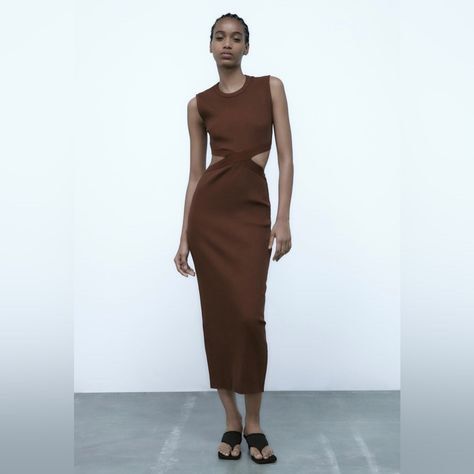 zara cut out knit dress, Women's Fashion, Dresses & Sets, Dresses on  Carousell
