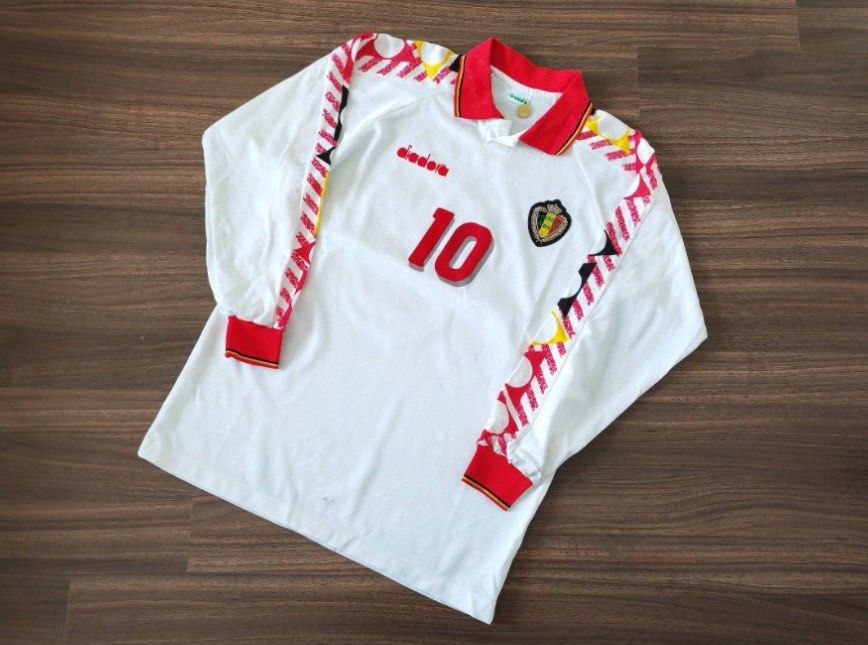 #10 SCIFO Belgium 1994 Away Longsleeve soccer/football jersey/kit  rare/retro/vintage