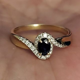 14k real gold sapphire size 9,
