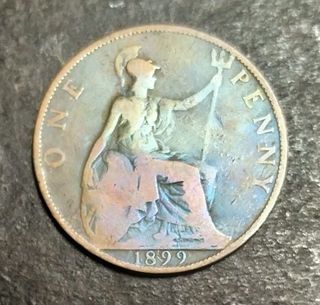 1899 Great Britain 1: penny Queen Victoria II old coin