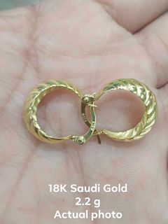 18K Saudi Gold Croissant Loop Earrings◾Last pair‼️