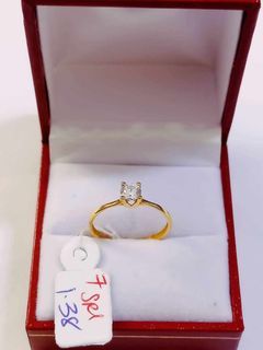 18k Saudi Gold Engagement Ring Size 7