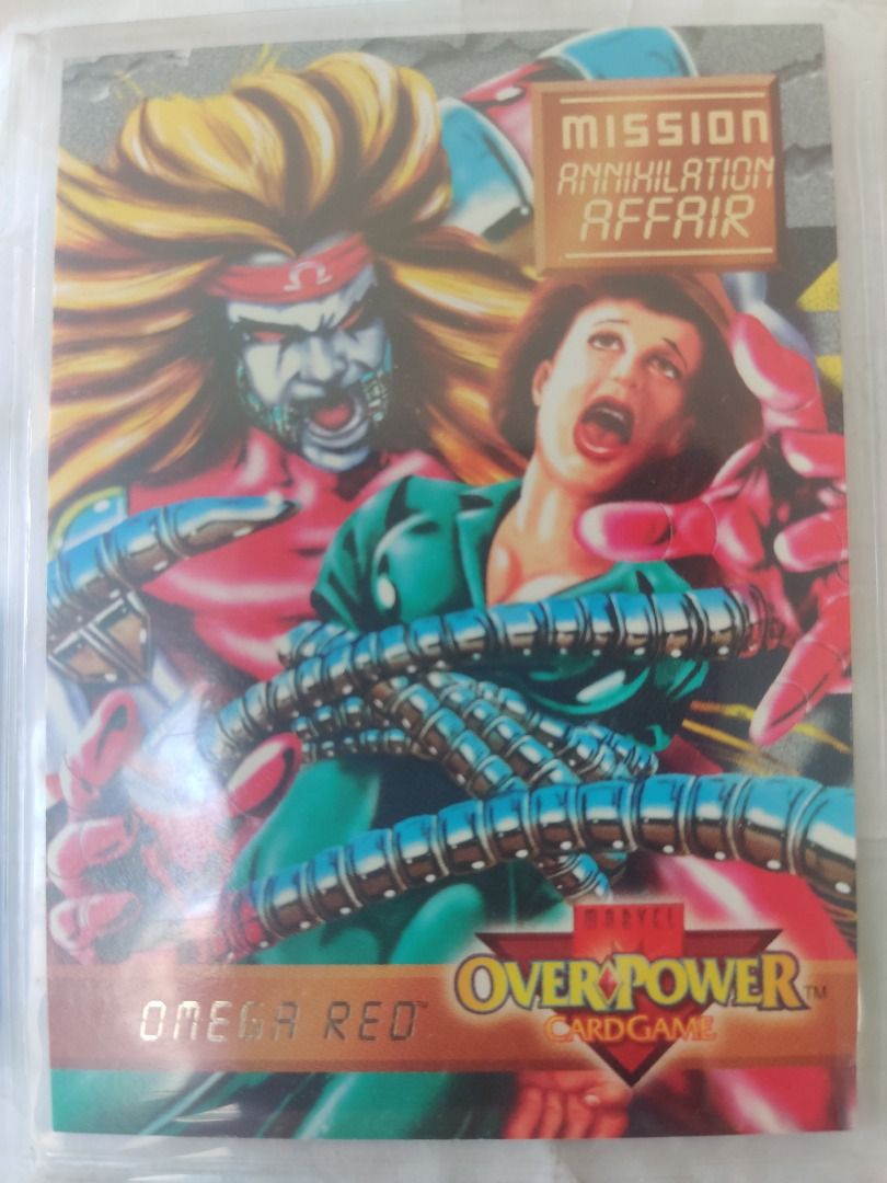 1995 Fleer Marvel OverPower CardGame Omega Red (Category: Raw Singles) located in Kawit. Submitted by ryuko.matoi (Listing ID 1300331020, Image 1). Description: 1995 Fleer Marvel OverPower CardGame Omega Red No reply means not interested No trade/swaps No reservation MOP - BDO & Cash Pick up location: Rosedale Residences, Barangay San Sebastian, Kawit Cavite..