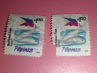 (1996) Pilipinas Native Series National Fish Bangus 1.50 PESO Stamp Vintage Old Print Collectible Prints Philippines Collector Stamps Collection Philippine