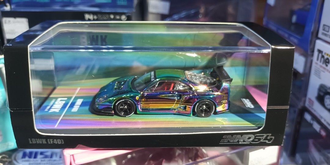 再到現貨1台INNO INNO64 1:64 LBWL FERRARI F40 CHROME SILVER