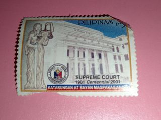 (2001) Pilipinas Supreme Court Series 1901 Centennial 2001 5 PESO Stamp Vintage Old Print Collectible Prints Philippines Collector Stamps Collection Philippine