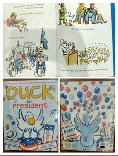 (2012) Duck for President from The New York Times Bestselling Creators Author of Click, Clack, Moo Doreen Cronin Bestseller Caldecott Honoree Betsy Lewin Book Novel Illustrated for Kids Children Nursery Collection Kid Teens Collector Collectible Childhood