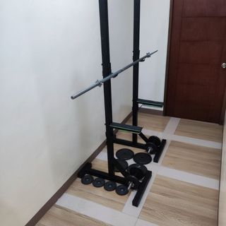70lbs adjustable dumbbell barbell w/ FREE squat stand