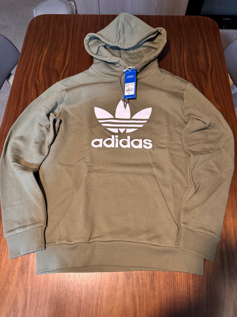 Adidas olive green hoodie discount