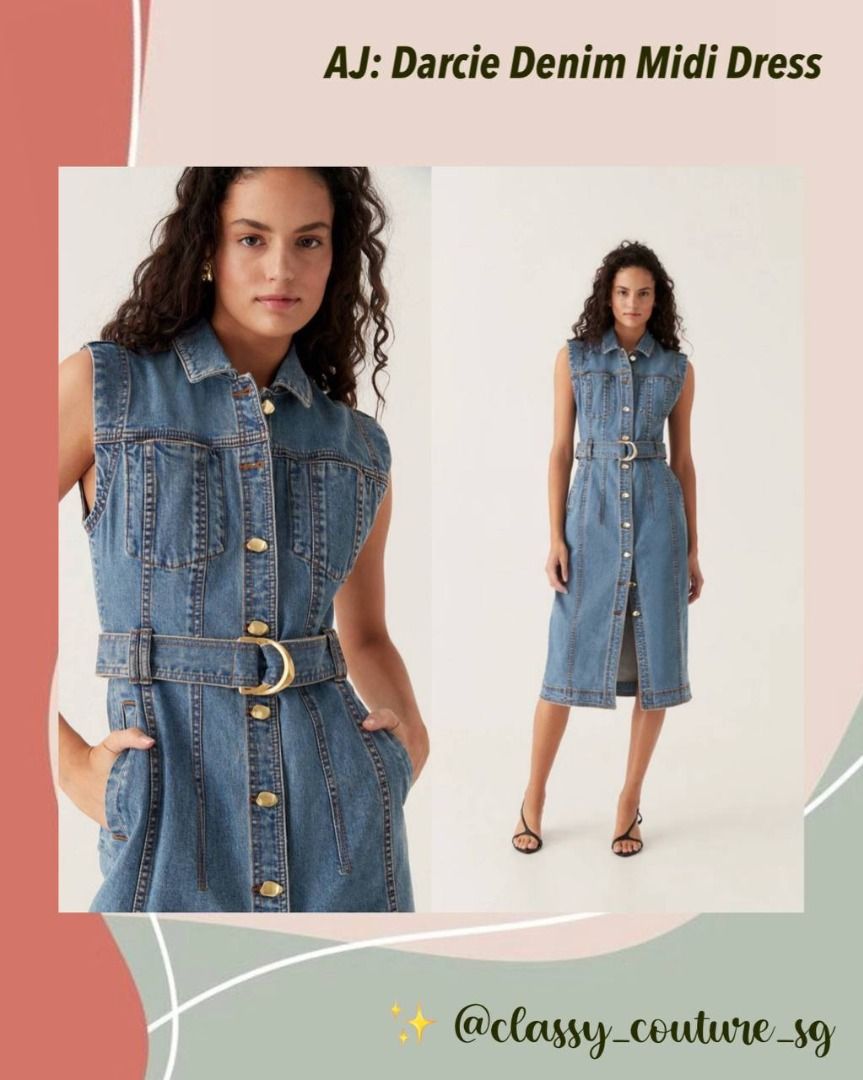 Aje Darcie Denim Midi Dress, Women's Fashion, Dresses & Sets, Dresses on  Carousell