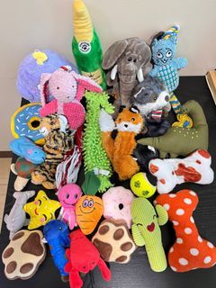 Assorted Dog Toys and Replacement Squeakers