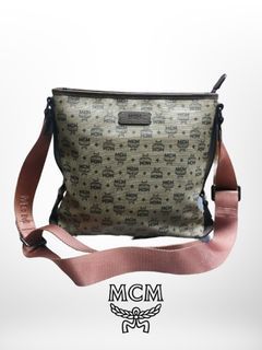 Authentic McM coated canvas messenger bag