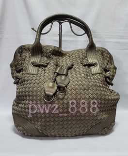 BOTTEGA VENETA Braided Leather Large Hobo Handbag