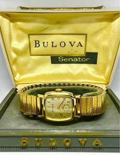 BULOVA 10k Gold-filled Art Deco Vintage Tank unisex Preloved watch