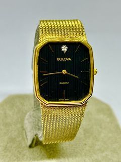 BULOVA Vintage Diamond Accent Gold(gp) unisex Preloved watch