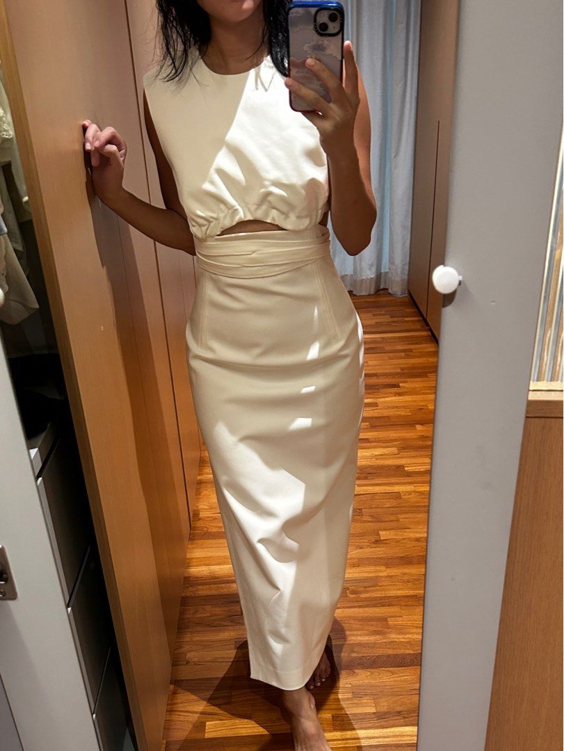 White maxi shift dress top