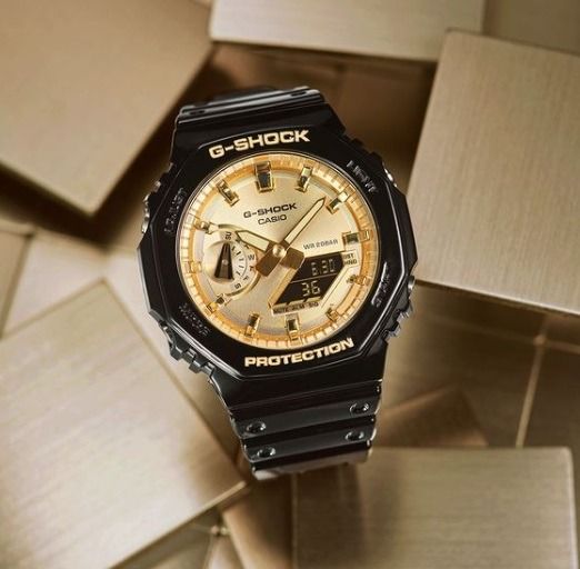 Casio G-Shock GA-2100GB-1A Gold Black Octagonal Analog Digital