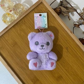 Cecil McBee Cute Purple Teddy Bear Keychain Bag Charm