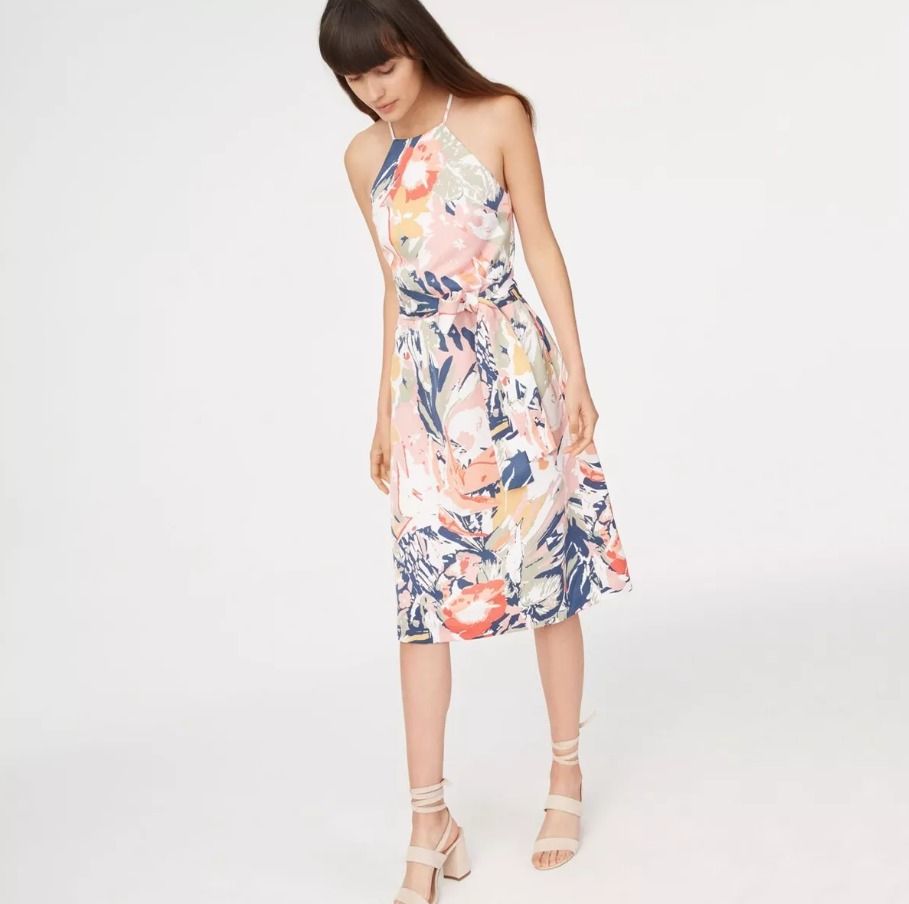 Club Monaco Scharpettah Floral Print Halter Dress (Size 2), Women's  Fashion, Dresses & Sets, Dresses on Carousell