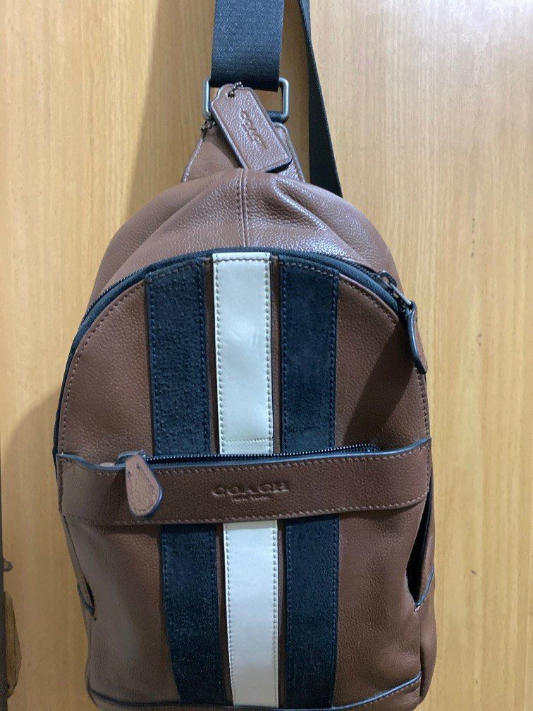 Coach Charles backpack with varsity stripes, Men's Fashion, Bags, Backpacks  on Carousell