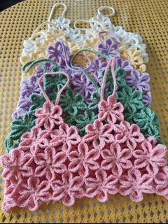 Crochet flower tops
