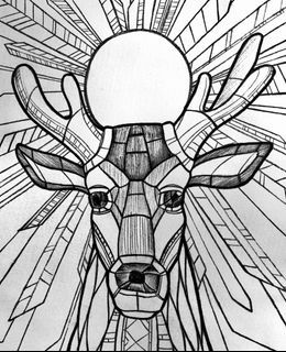 Deer graphite artwork
