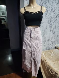 Denim long skirt
