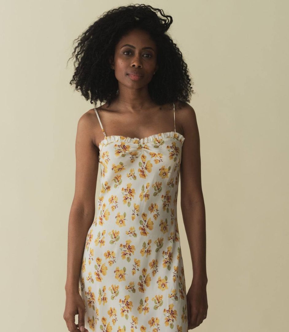 full length slip for maxi dress Yvette Slip Maxi Dress With Asymmetrical Hem
