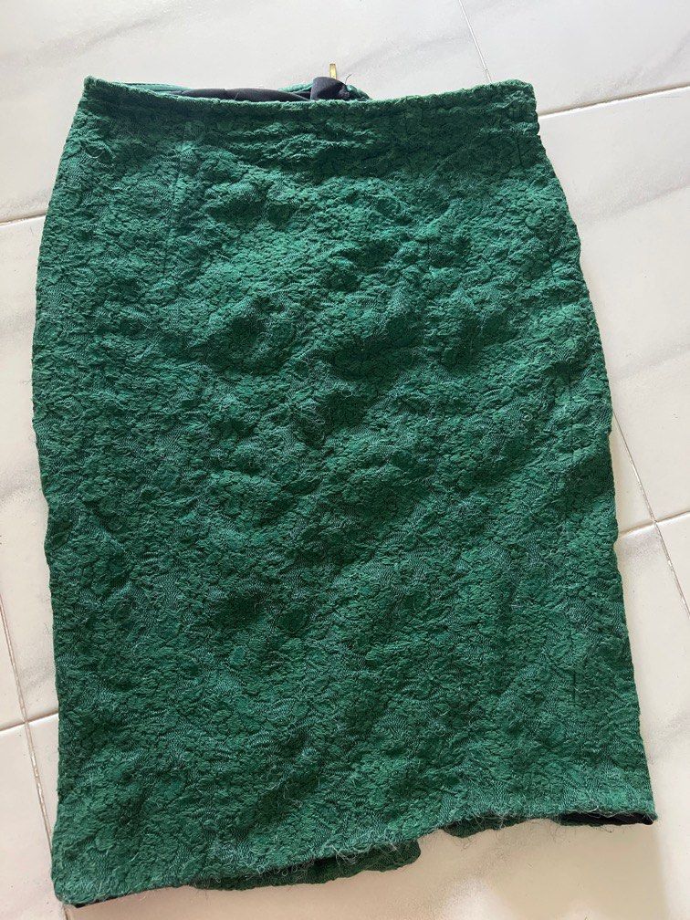 Green lace skirt zara 2025
