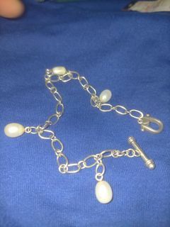 Freshwater Pearls Charm Bracelet 925 Silver
