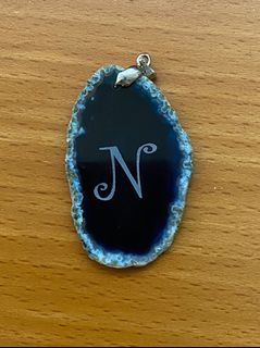 Geode Slice Style "N" Engraved Pendant