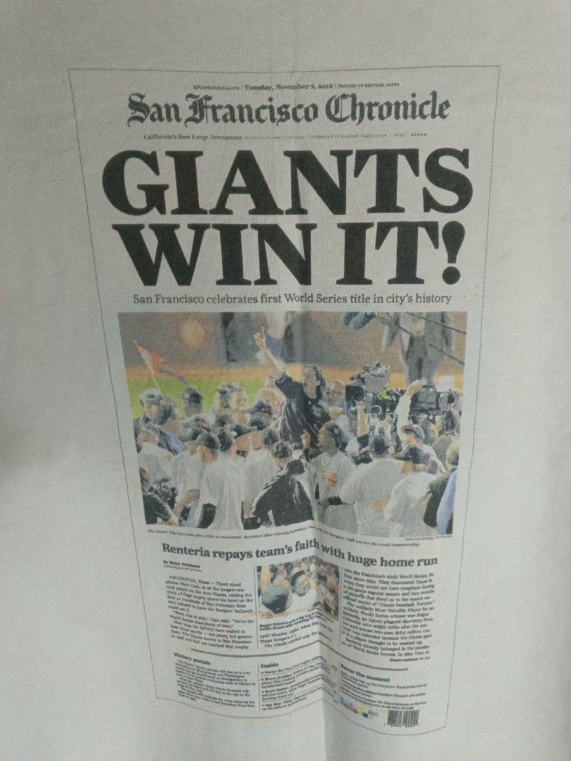 giant newspaper tee (Category: Tshirts & Polo Shirts ) located in Quezon City. Submitted by eystackap (Listing ID 1300411783, Image 2). Description: 21.5x29.