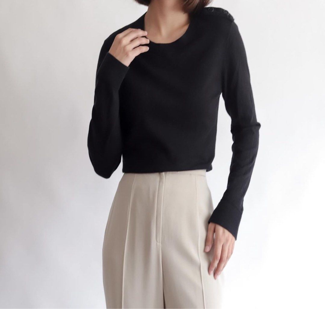 Good as New Apt 9 Asymmetrical Black Knit Textured Rayon Sweater Women s Fashion Tops Longsleeves on Carousell