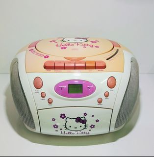 Hello Kitty AM/FM Stereo CD Cassette Player Boombox KT2028B 2007