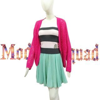 Hot Pink Knitted Cover-up Pink Cardigan Hot Pink Longsleeve Pink Bolero Beach OOTD can pair with your bikini swimsuit Summer OOTD Beach Outfit