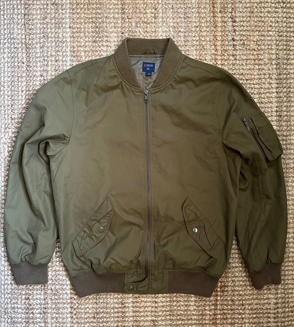 J crew green bomber jacket top