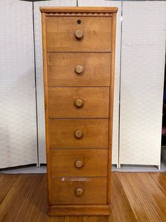 JAPAN SURPLUS SLIM DRAWER WITH 6 DRAWERS IN GOOD CONDITION  SIZE: 17.3L x 17W x 53H inches Code 0003