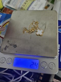 K18 Japan gold reversible MOP/Onyx necklace
