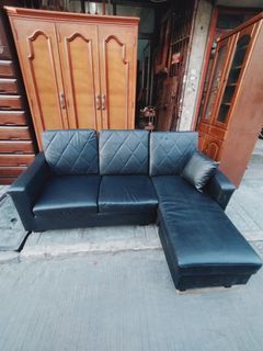 L shape sofa leather