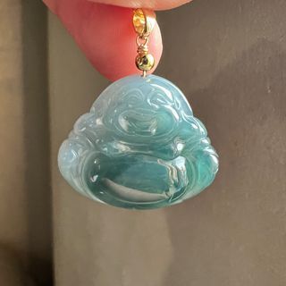 Laughing Buddha Jade Pendant