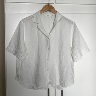 ❗️GOING AWAY SALE!❗️ Linen Blend Open Collar Short Sleeve Shirt