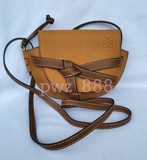 LOEWE Gate Tan Leather Crossbody Sling Bag